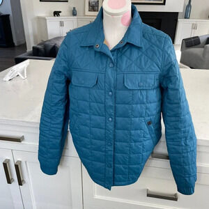 Woolrich Outdoor Quilted Lightweight Shacket Med Blue Sz M no fabric tag